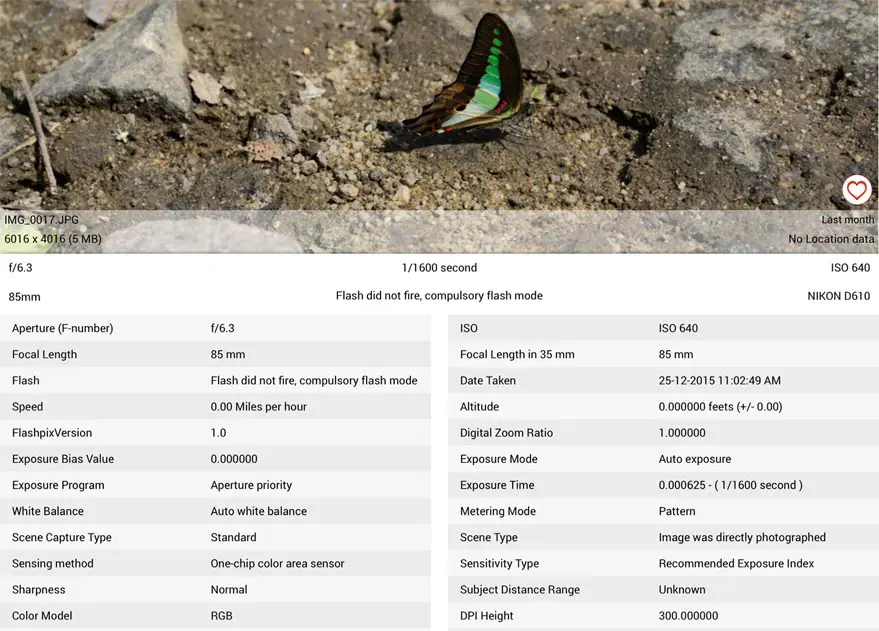 Exif Viewer app