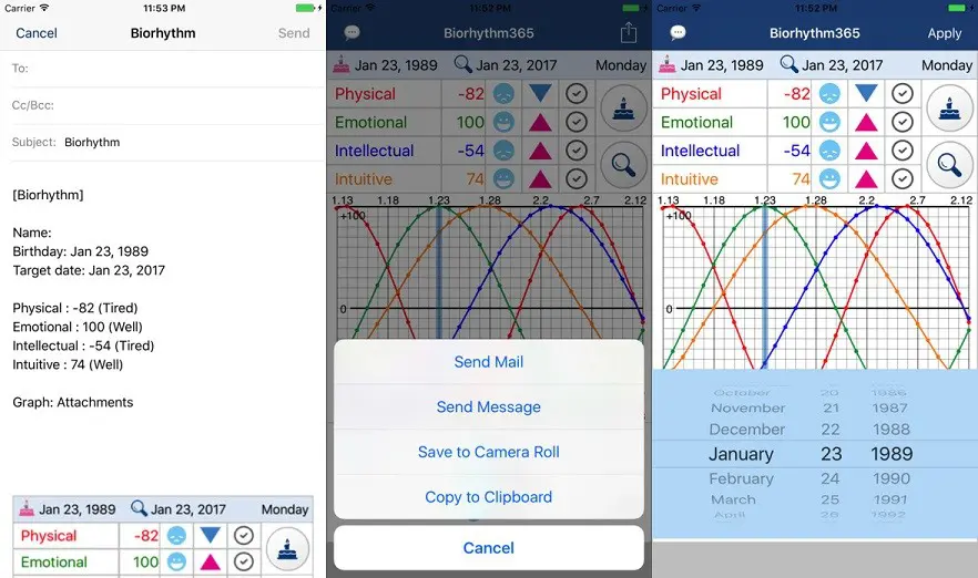 Biorhythm365 screenshot