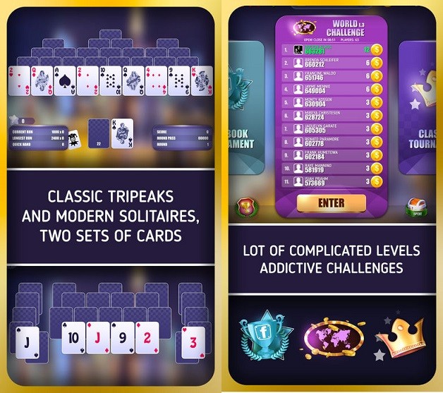 Tripeaks Solitaire challenge screenshot