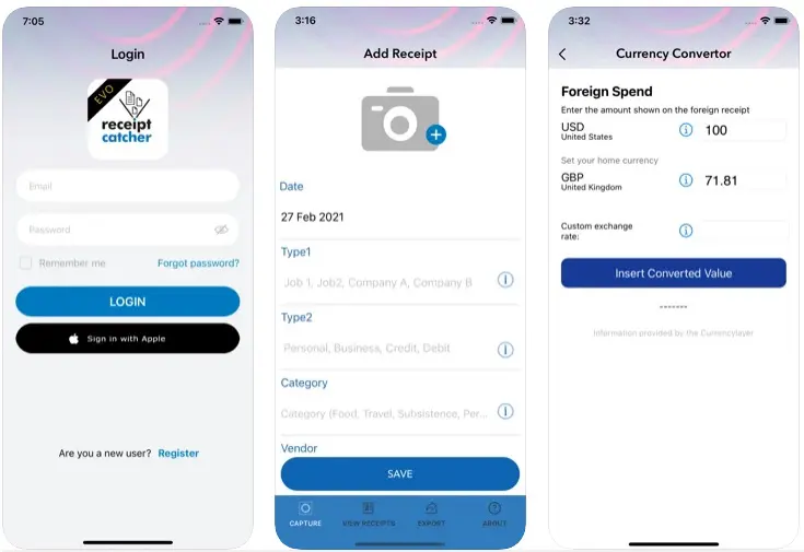 Receipt Catcher Evo app